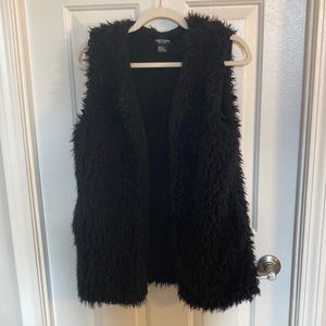 Black fuzzy vest